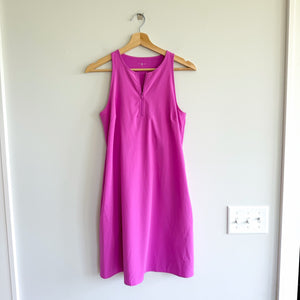 Lou & Grey Wanderweave Zip-Up Sleeveless Athletic Dress Fuschia Pink XS