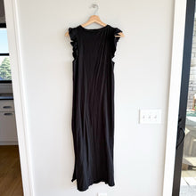 Load image into Gallery viewer, Z Supply Blakey Slub Side Slits Sleeveless Ruffes Midi Dress Black XS
