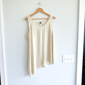 Eileen Fisher Silk Asymmetrical Tank Top Cream L