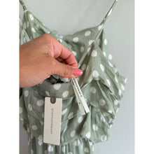 Load image into Gallery viewer, Anthropologie Polka Dot Layered Ruffles Sleeveless Maxi Dress Green S NWT
