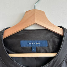 Load image into Gallery viewer, Cole Haan Genuine Lamb Skin Leather Zip Up Quilted Jacket Black L
