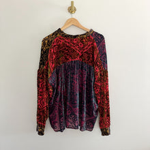 Load image into Gallery viewer, NWT Johnny Was Frida Velvet Patterned Button Down Shirt Red/Yellow M
