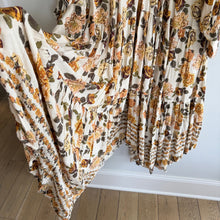 Load image into Gallery viewer, Free People Rows Of Roses V-Neck Long Sleeve Maxi Dress Cream Yellow L
