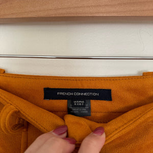 French Connection Faux Suede Lined Casual Mini Skirt Orange 2