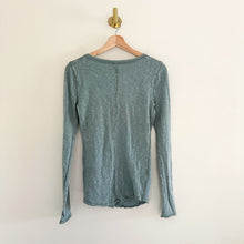 Load image into Gallery viewer, We The Free Chilton Lace-Up Raw Hem Long Sleeve Top Green M
