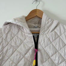 Load image into Gallery viewer, Nikki Jones Montreal Spring 24 Collection Hooded Mid-Length Quilted Vest Cream M
