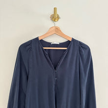 Load image into Gallery viewer, Splendid Sutton Long Sleeve Drawstring Waist Blouson Dress Deep Sea S
