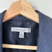 Load image into Gallery viewer, Classiques Entier Linen Blend Sleeveless Wrap Belted Dress Navy 10
