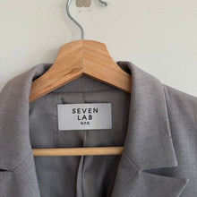 Load image into Gallery viewer, Seven Lab Single-Breasted Skull Embellished back Notch Lapel Lined Blazer Gray L
