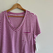 Load image into Gallery viewer, Nordstrom Pink Rosebud White Brooke Stripe Short Sleeve T-Shirt L NWT
