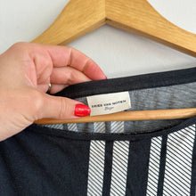 Load image into Gallery viewer, Dries Van Noten Striped Cinch Waist Tunic Dress Black White L
