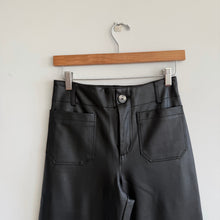 Load image into Gallery viewer, Anthropologie Maeve The Colette Faux Leather High Rise Wide Leg Pants Black 25P

