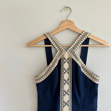 Load image into Gallery viewer, Lilly Pulitzer Vena Halter Neck Embroidered Mini Shift Dress Blue 00
