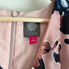 Load image into Gallery viewer, Vince Camuto Floral Belted V-Neck Long Sleeve Mini Dress Pink 2
