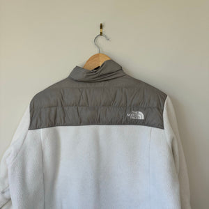 The North Face Denali Fleece Full Zip Polartec Puffer Jacket Gray Ivory XL