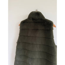 Load image into Gallery viewer, Donna Salyers Fabulous Faux Horizontal Panel Zip Up Vest Green L
