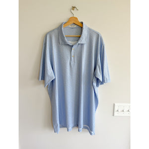 Peter Millar Summer Comfort Geometric Short Sleeve Polo Shirt Blue XL