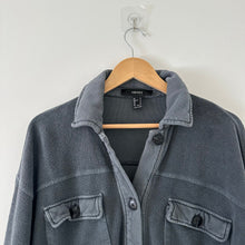Load image into Gallery viewer, Forever 21 Button Front Collared Long Sleeve Casual Shacket Shirt Gray S
