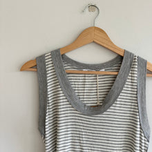 Load image into Gallery viewer, Project Social T Hits Different Striped Sleeveless Ringer Tank Top Gray L
