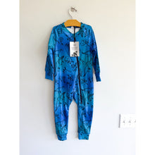 Load image into Gallery viewer, Deux Par Deux Gradient Dinosaur Print One Piece Thermal Base Layers Blue 4 NWT
