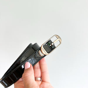 Longchamp Patent Leather Belt Black OS