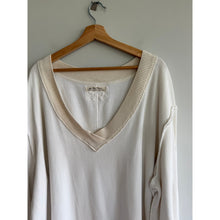 Load image into Gallery viewer, We The Free Ricky Thermal V-Neck Ribbed Knit Long Sleeve T-Shirt White M
