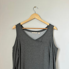 Load image into Gallery viewer, Soft Surroundings Cortese Tunic Cold Shoulder Pullover Gray M
