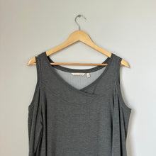 Load image into Gallery viewer, Soft Surroundings Cortese Tunic Cold Shoulder Pullover Gray M
