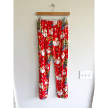 Load image into Gallery viewer, Bums &amp; Roses In The Nick of Time Santa Claus Holiday Print Pajama Set Red XS
