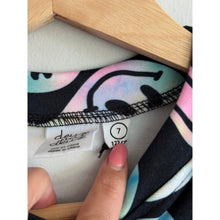 Load image into Gallery viewer, Deux Par Deux Smiley Face Girl Print Long Sleeve Thermal One Piece Black 7 NWT
