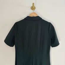 Load image into Gallery viewer, Lafayette 148  York Fallon Collared Short Sleeve Midi Dress Green 10
