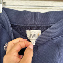 Load image into Gallery viewer, Madewell Airyterry Floral Embroidered High Waist Tapered Sweatpants Blue S
