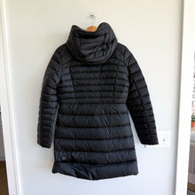 Load image into Gallery viewer, Lululemon Brave The Cold Zip Up Hooded Mid-Length Puffer Jacket Black 8
