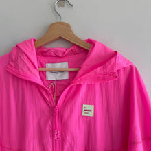 Load image into Gallery viewer, American Vintage Ikino Zip Fly Mid Length Hooded Rain Coat Acid Pink 4-6 NWT

