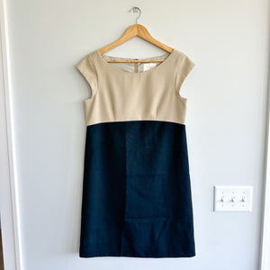 Kate Spade Maya Wool Colorblock Mini Shift Dress Cream/Black 6