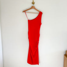 Load image into Gallery viewer, Michael Stars Coco One Shoulder Side Slit Bodycon Midi Dress in Salsa Red L
