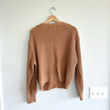 Load image into Gallery viewer, JOHN + JENN Knit Button Front Cardigan Sweater Brown L

