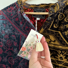 Load image into Gallery viewer, NWT Johnny Was Frida Velvet Patterned Button Down Shirt Red/Yellow M
