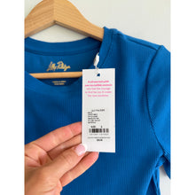 Load image into Gallery viewer, Lilly Pulitzer Minnie Knit Short Sleeve Crew Neck Cropped Top Barton Blue S NWT
