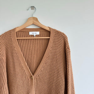 JOHN + JENN Knit Button Front Cardigan Sweater Brown L