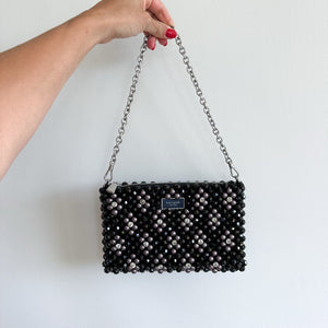 Kate Spade Purl Flower Beaded Purl Mini Shoulder Bag Black NWT