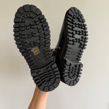 Load image into Gallery viewer, Valentino Garavani Rockstud Leather Slip-On Combat Boots Black 39 NEW
