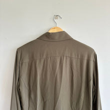 Load image into Gallery viewer, Vintage ESCADA Margaretha Ley Silk Padded Shoulder Shirt Blouse Olive
