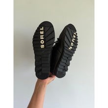 Load image into Gallery viewer, Sorel Harlow Lazy Cozy Waterproof Suede Lace Up Ankle Boots Black 8
