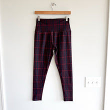 Load image into Gallery viewer, Beyond Yoga Softmark Caught In The Midi Leggings Dark Cherry Preppy Plaid L
