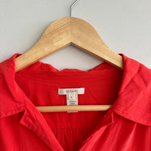 Load image into Gallery viewer, J. Crew Silk Button Up Long Sleeve Shirt Red 4
