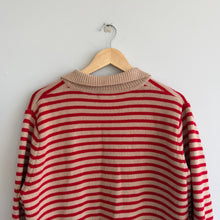 Load image into Gallery viewer, DEMYLEE Lucian Merino Wool Striped Pullover Sweater Red Brown M

