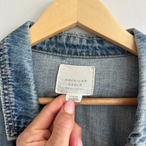 American Eagle Outfitters 90s Boyfriend Button Front Denim Jacket Blue XL
