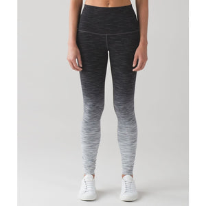 Lululemon Wunder Under Hi-Rise Tight *Ombre Melange 31" Leggings Black White 10