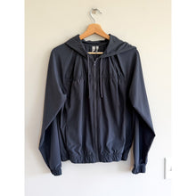 Load image into Gallery viewer, Z by Zella Zip Up Crew Neck Outdoor Hooded Windbreaker Jacket Blue S
